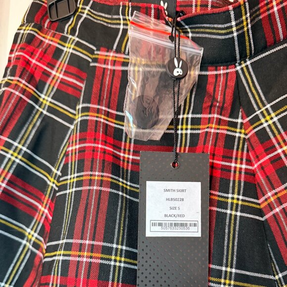 NWT Hell Bunny Red and Green Plaid Tartan Skirt Size Small size UK 10 - Picture 7 of 8